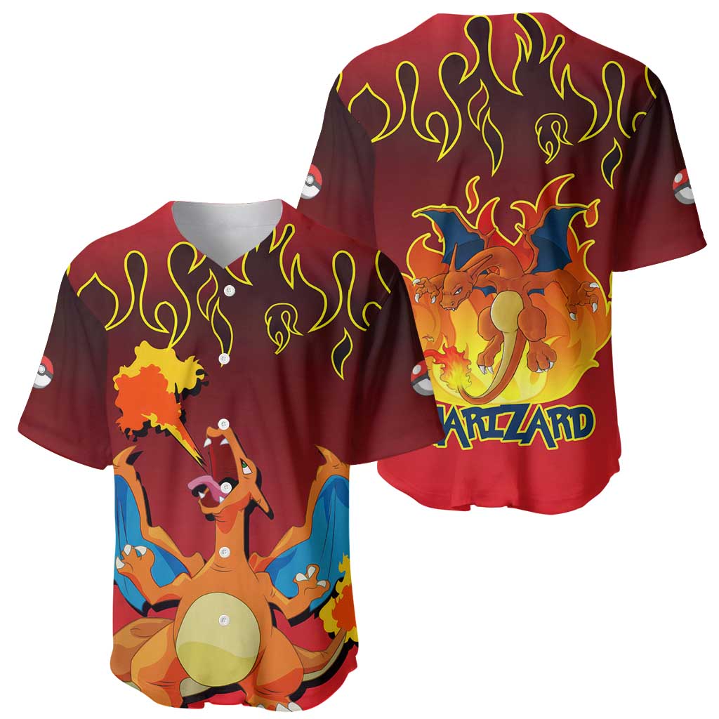 Charizard Dragon - Poke Baseball Jersey Anime Style