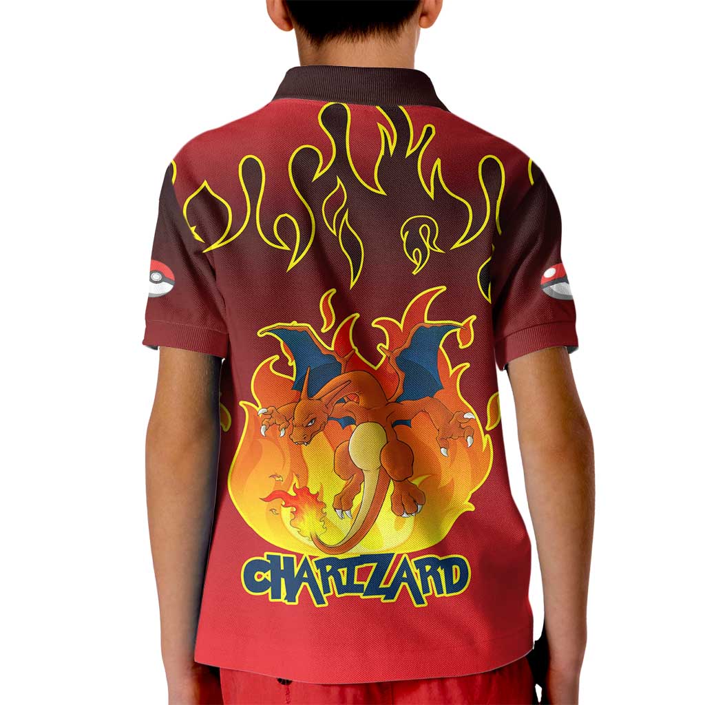Charizard Dragon - Poke Kid Polo Shirt Anime Style