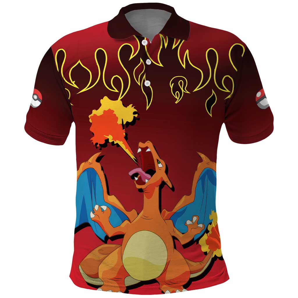Charizard Dragon - Poke Polo Shirt Anime Style
