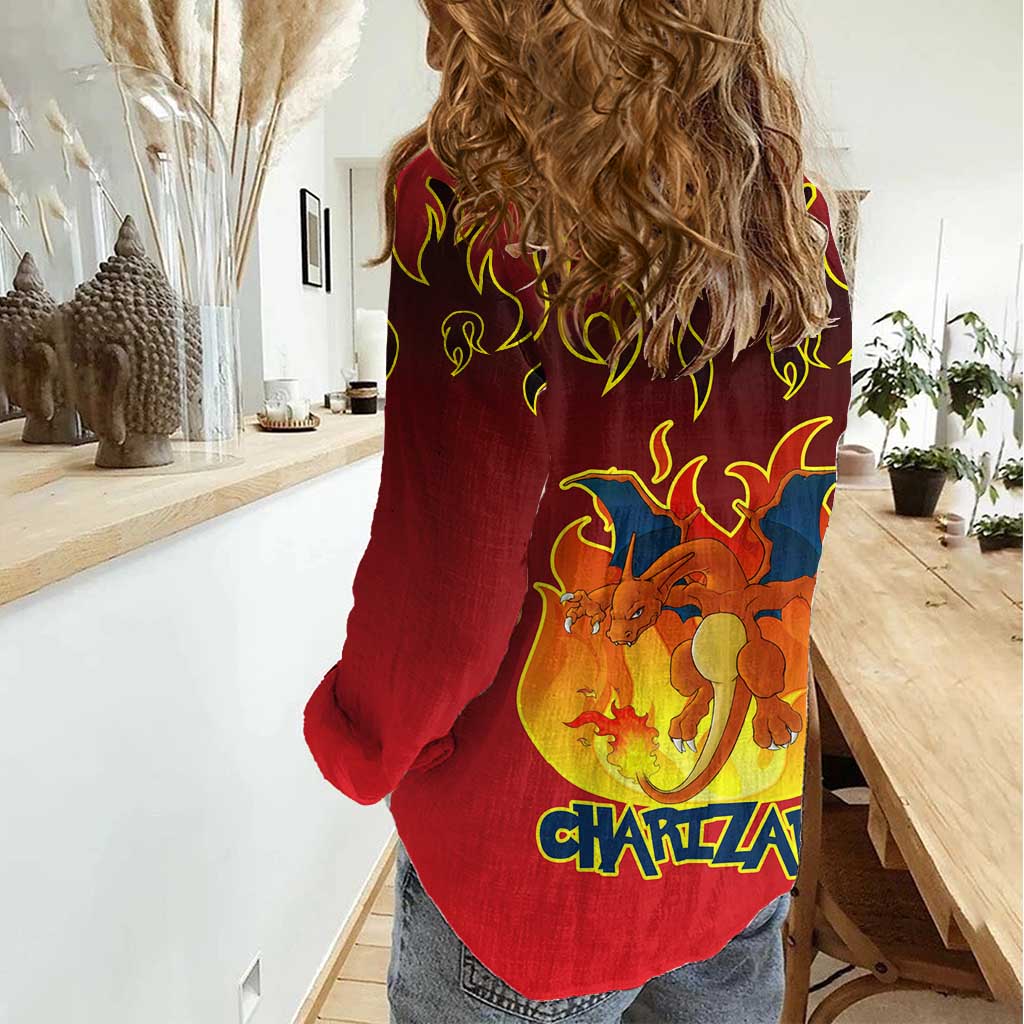 Charizard Dragon - Poke Women Casual Shirt Anime Style