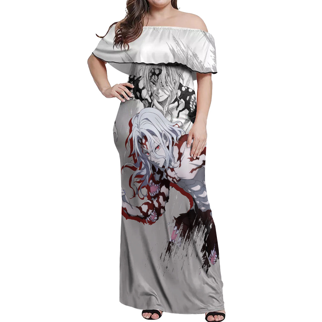 Muzan Kibutsuji Off Shoulder Maxi Dress Demon Slayer
