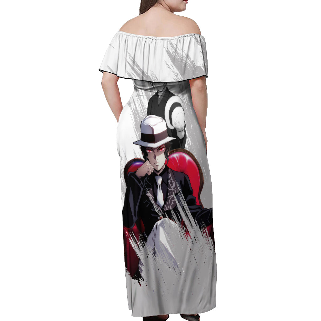 Muzan Kibutsuji Off Shoulder Maxi Dress Demon Slayer