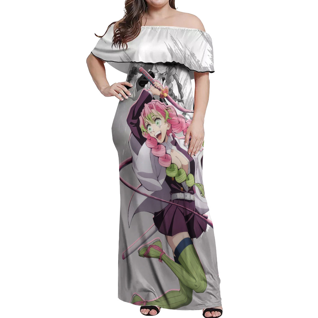 Mitsuri Kanroji Off Shoulder Maxi Dress Demon Slayer