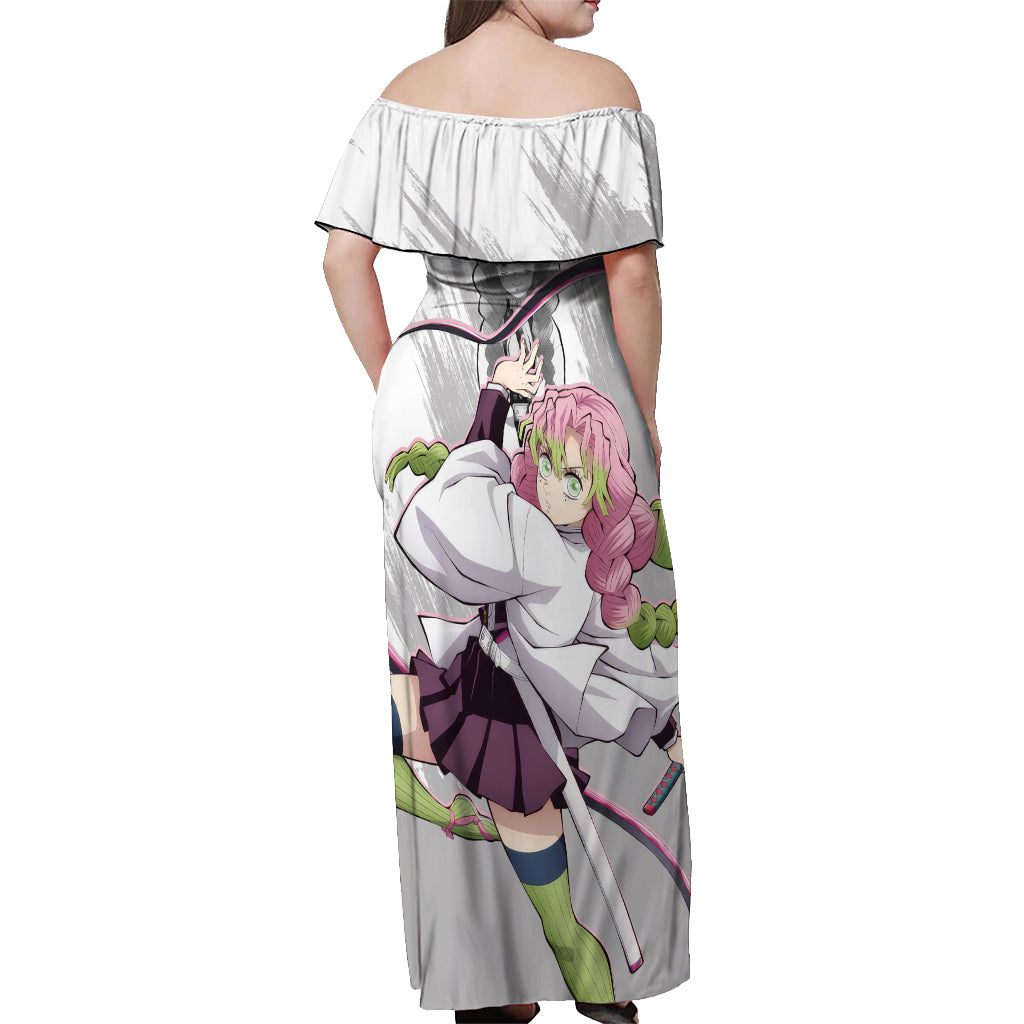 Mitsuri Kanroji Off Shoulder Maxi Dress Demon Slayer