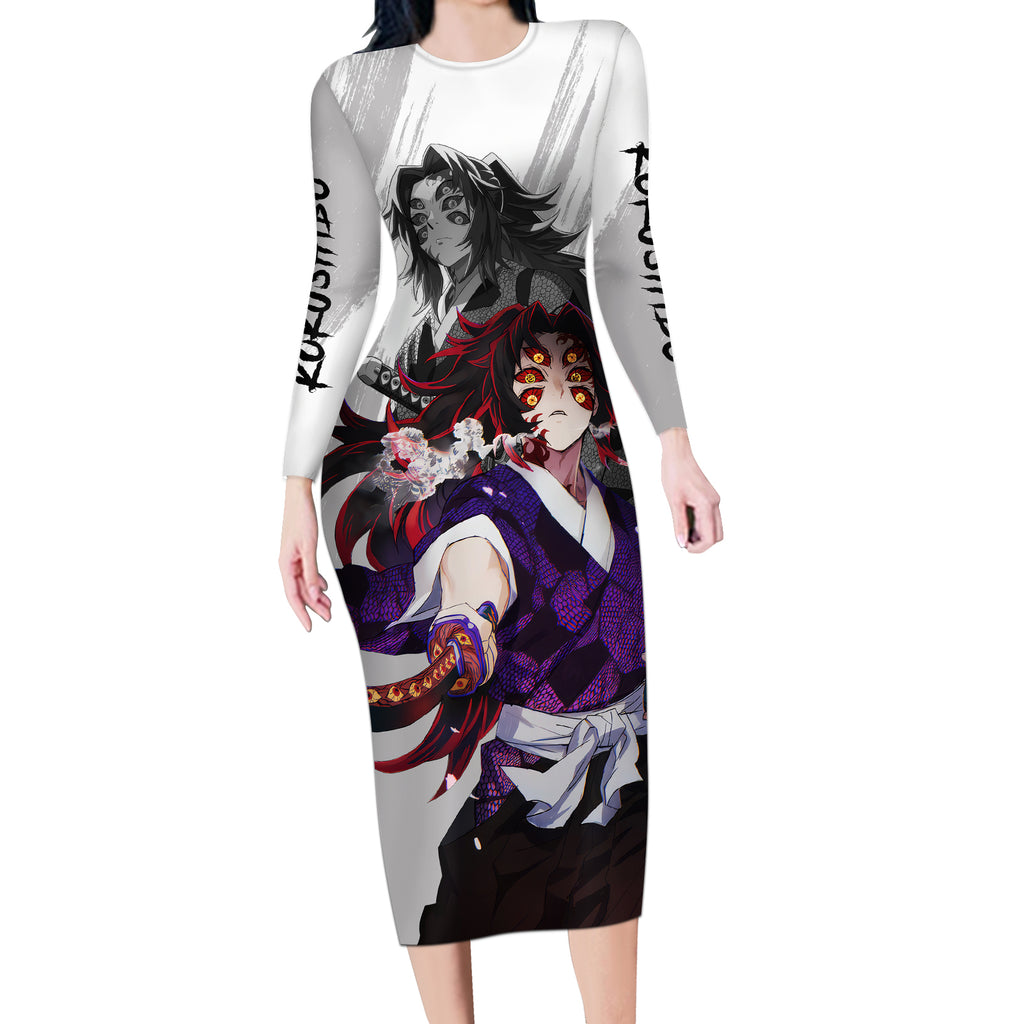 Kokushibo Long Sleeve Bodycon Dress Demon Slayer