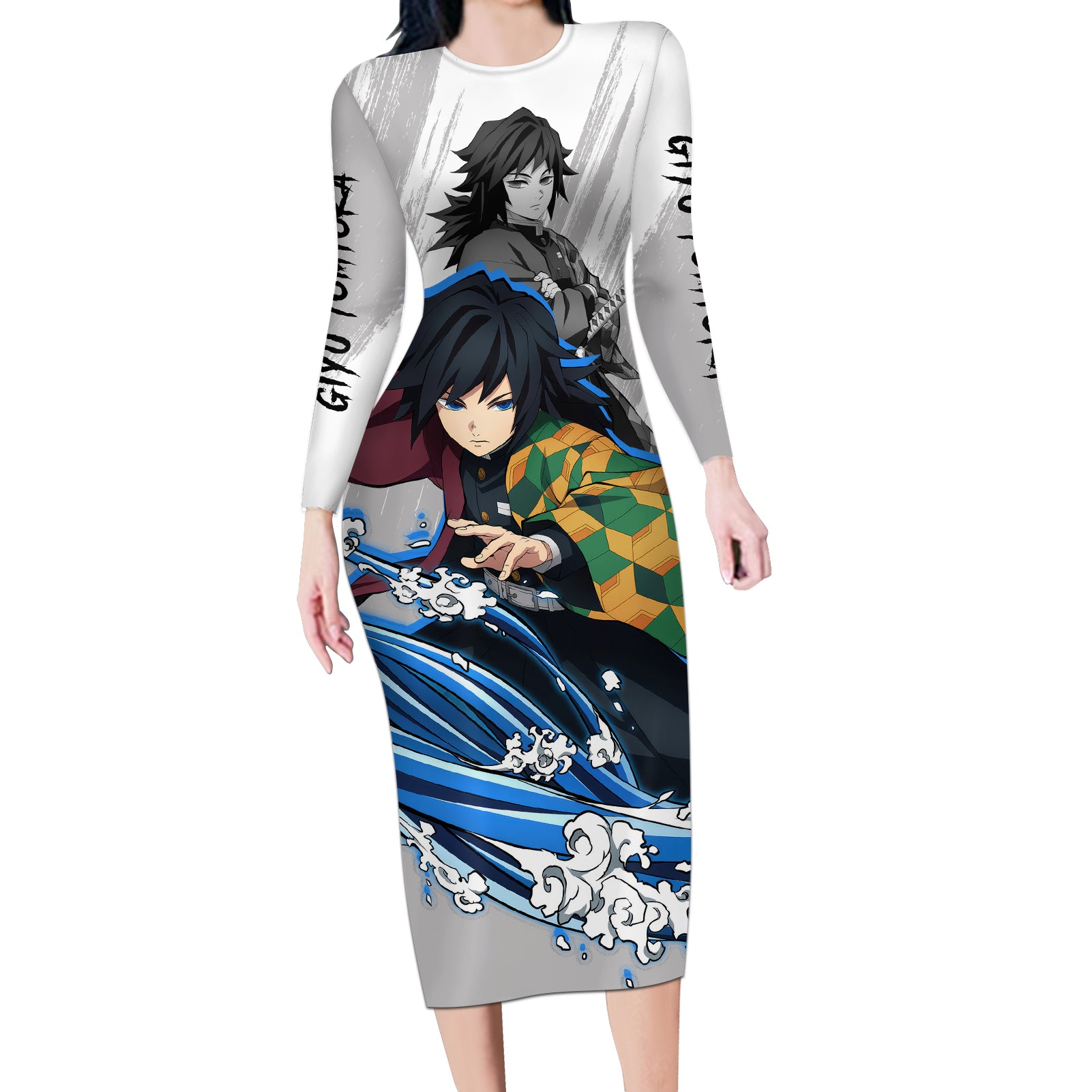 Giyu Tomioka Long Sleeve Bodycon Dress Demon Slayer