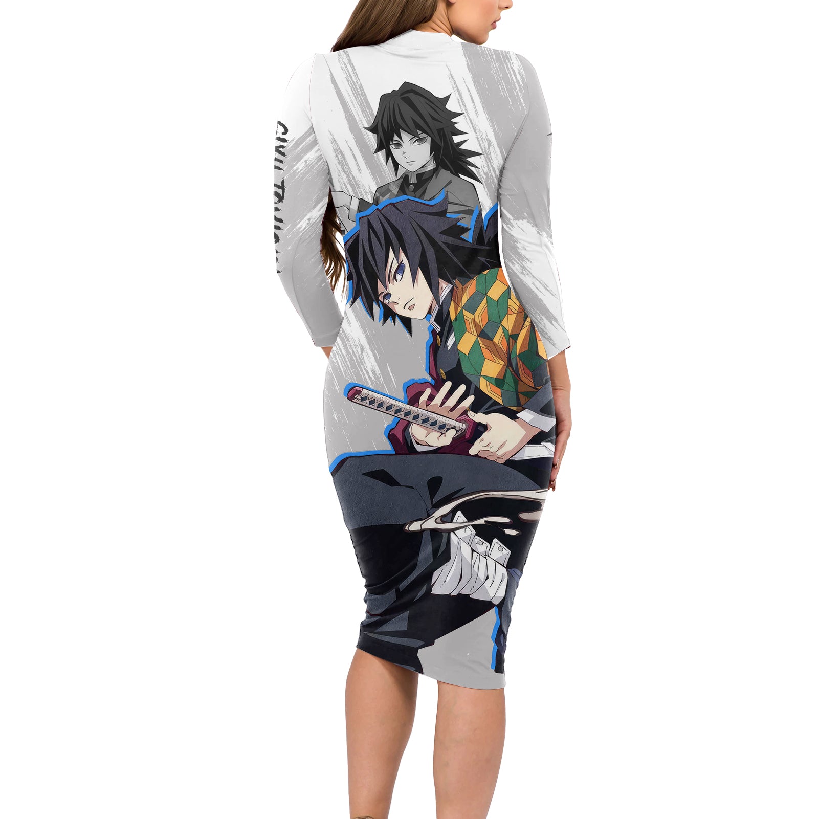 Giyu Tomioka Long Sleeve Bodycon Dress Demon Slayer