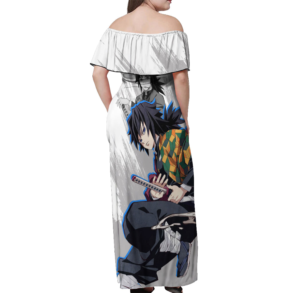 Giyu Tomioka Off Shoulder Maxi Dress Demon Slayer