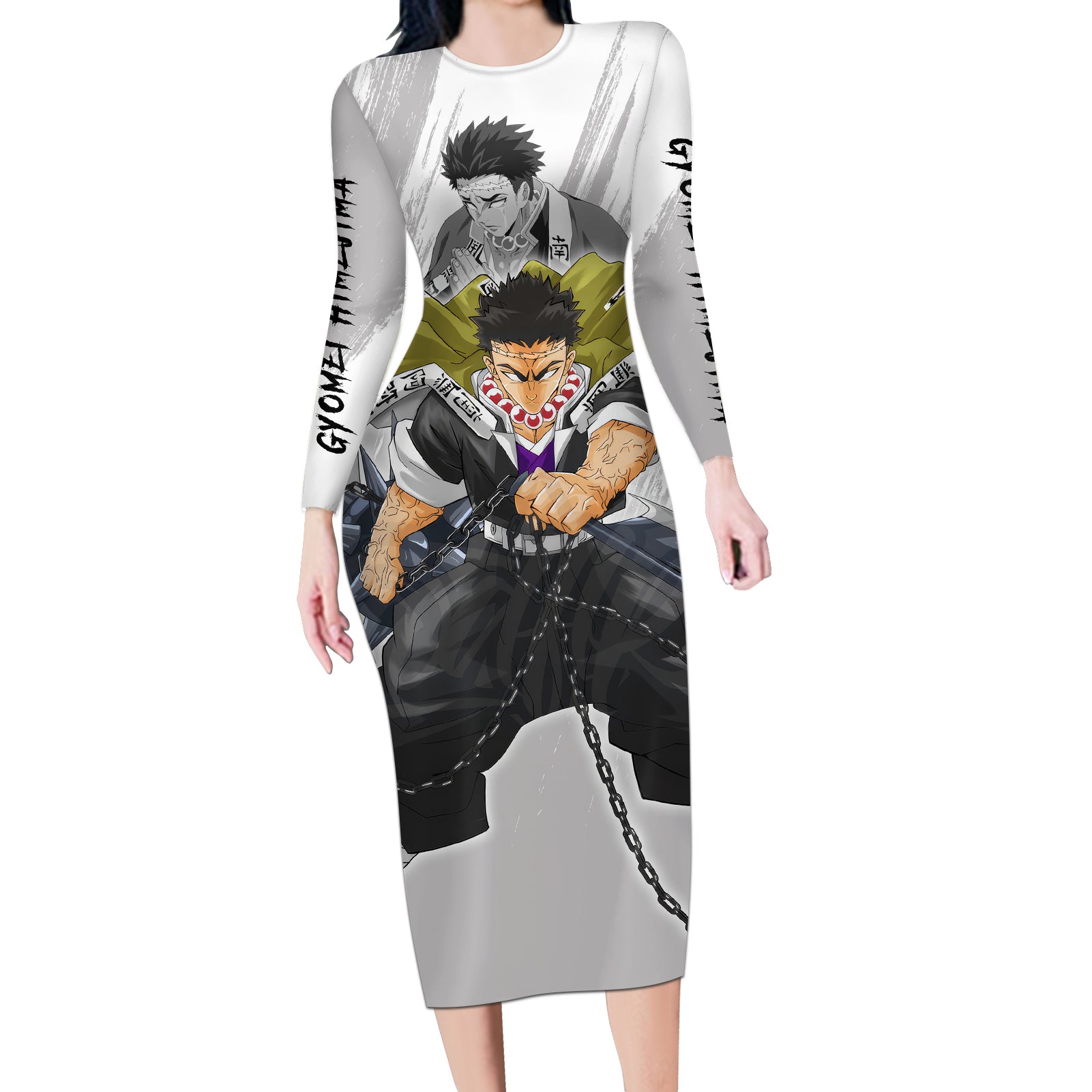 Gyomei Himejima Long Sleeve Bodycon Dress Demon Slayer