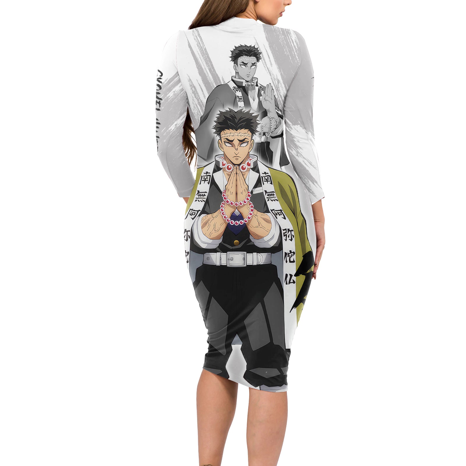 Gyomei Himejima Long Sleeve Bodycon Dress Demon Slayer