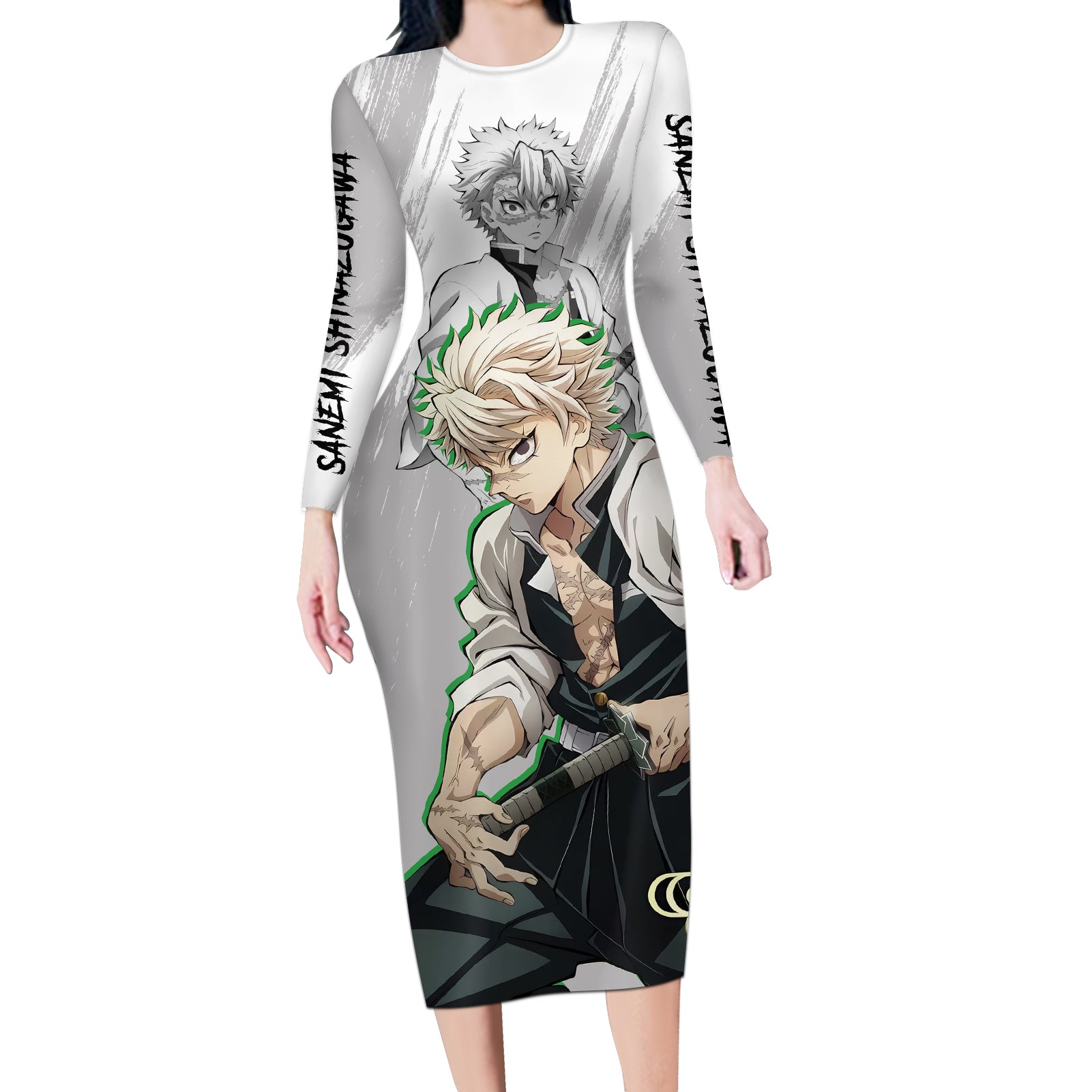 Sanemi Shinazugawa Long Sleeve Bodycon Dress Demon Slayer