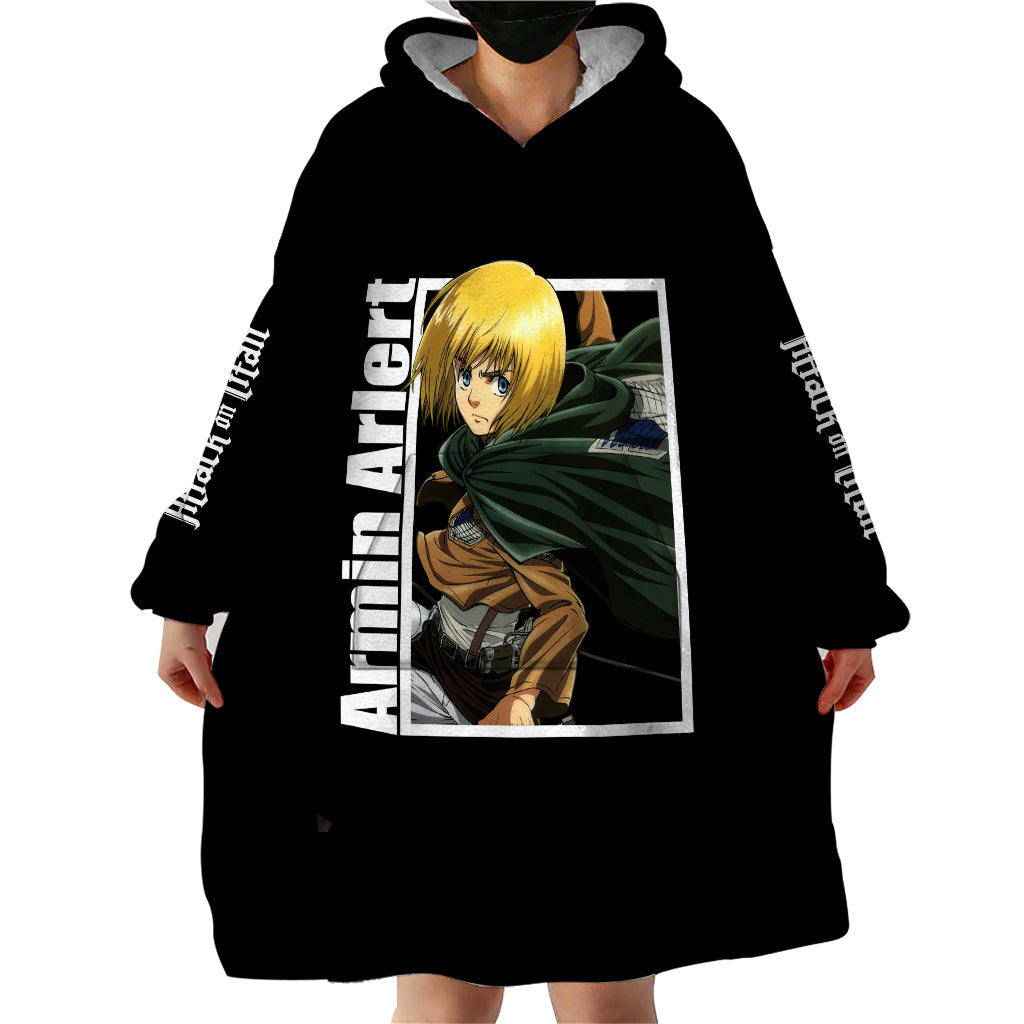 Armin Arlert Wearable Blanket Hoodie Attack On Titan