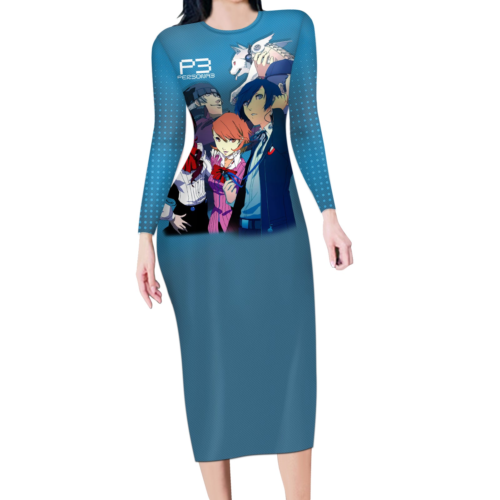 Persona 3 Team Long Sleeve Bodycon Dress