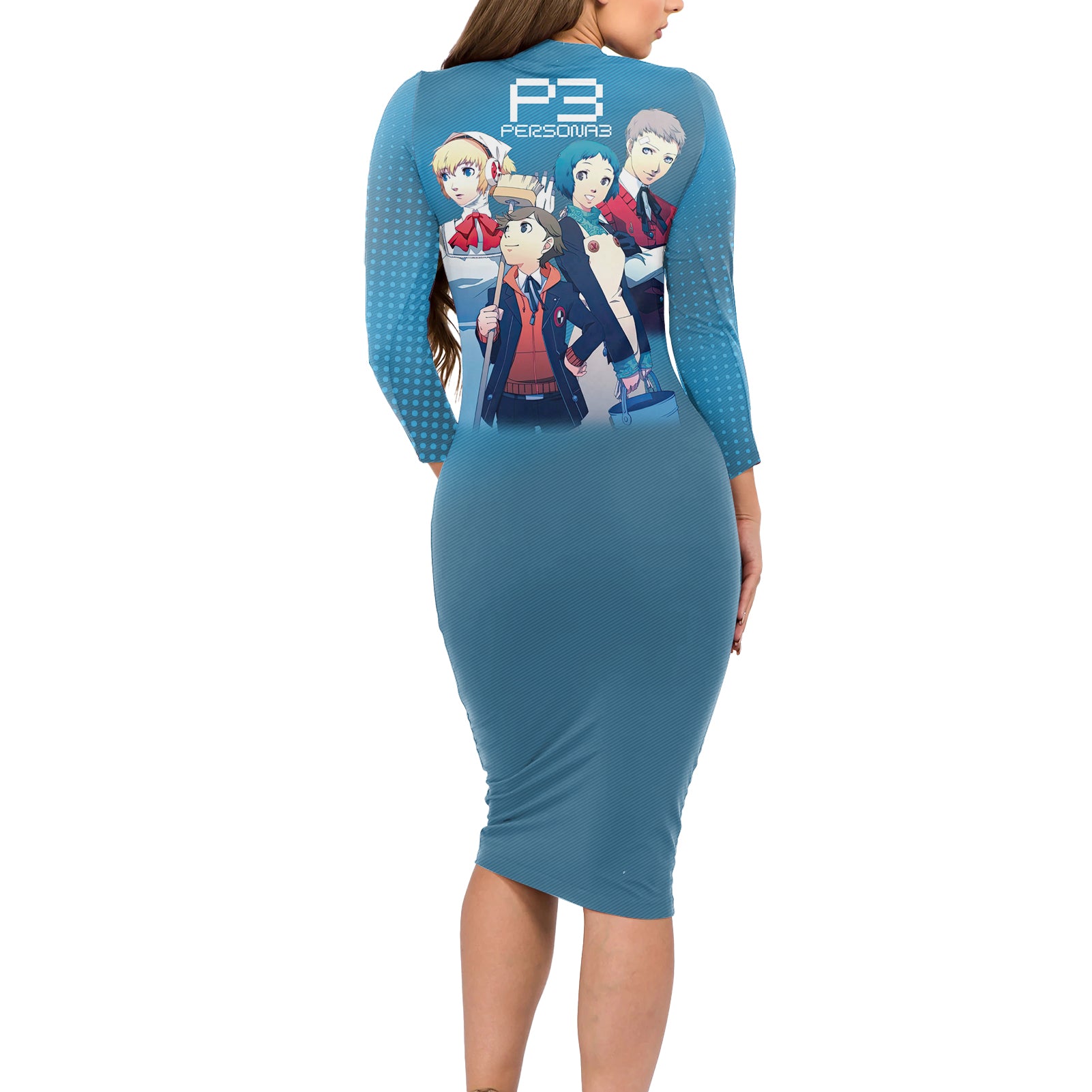Persona 3 Team Long Sleeve Bodycon Dress