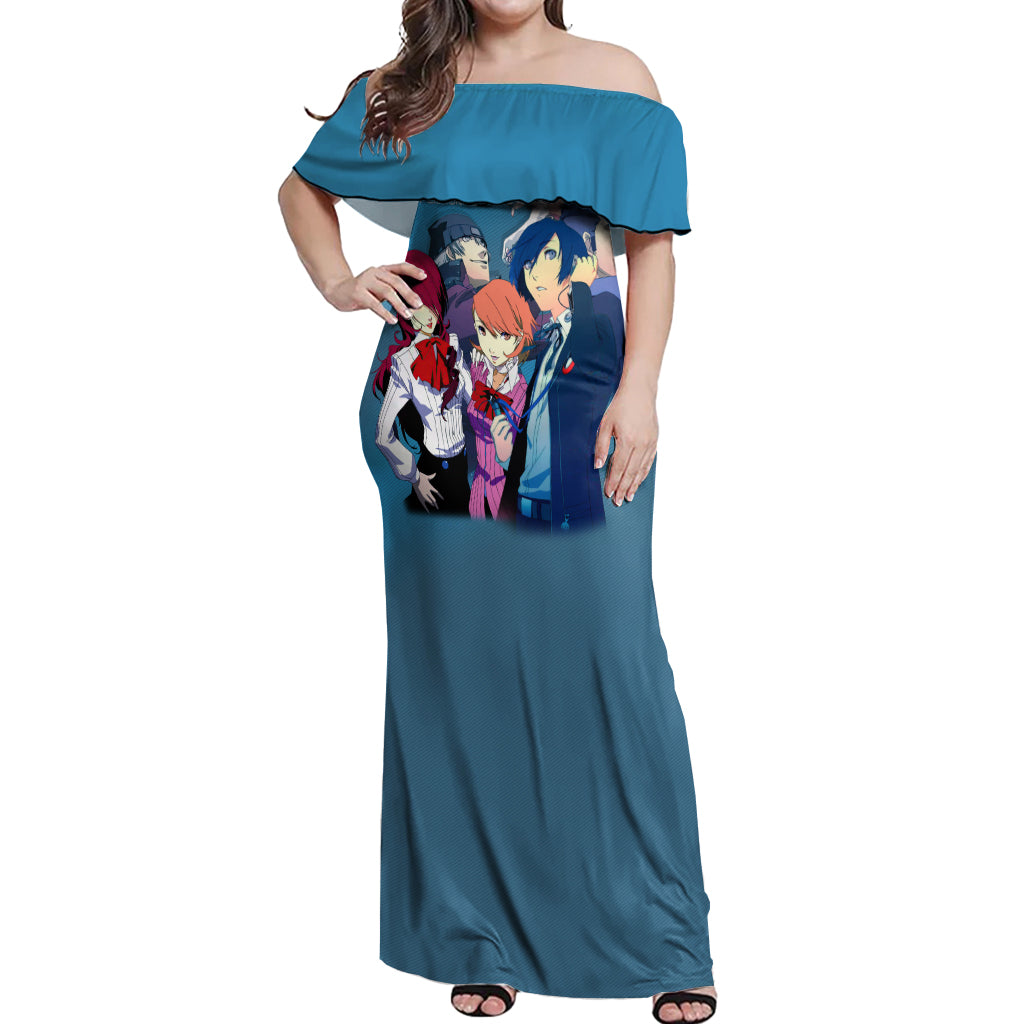 Persona 3 Team Off Shoulder Maxi Dress