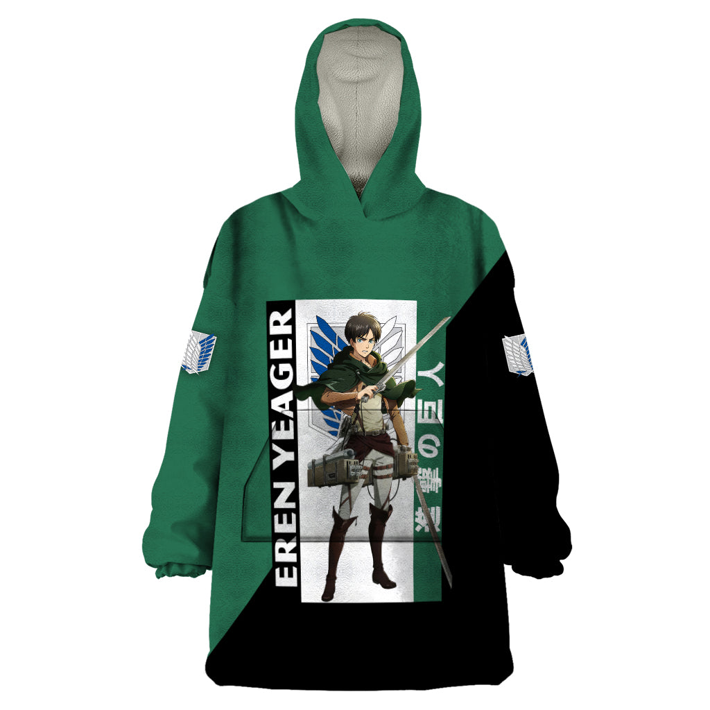 Eren Yeager Wearable Blanket Hoodie Attack On Tittan Anime Style