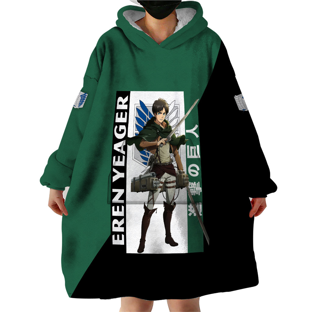 Eren Yeager Wearable Blanket Hoodie Attack On Tittan Anime Style