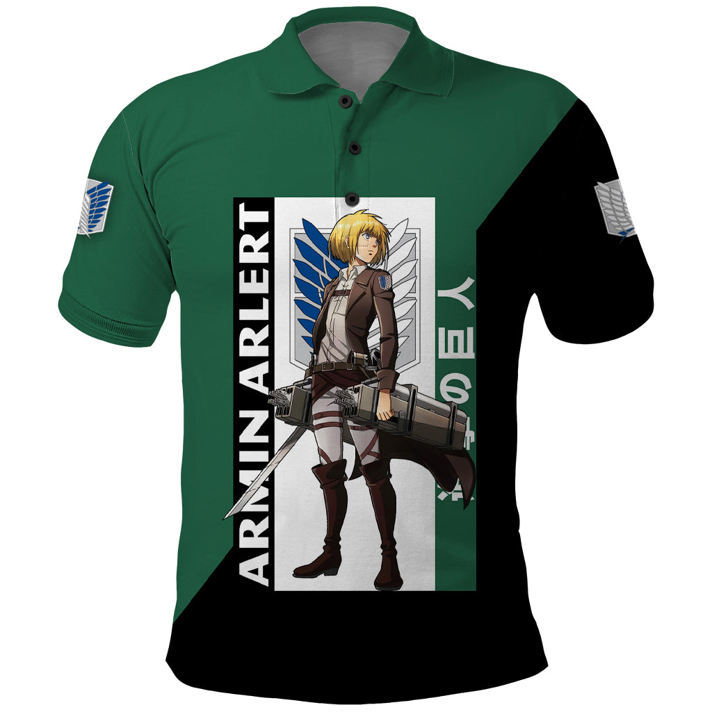 Armin Arlert Polo Shirt Attack On Titan Anime Style