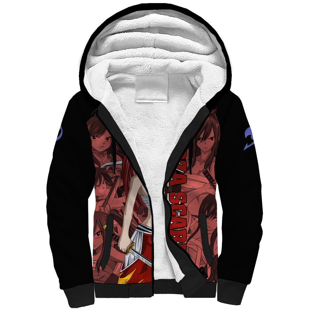 Erza Scarlet Fairy Tail Sherpa Hoodie Anime Mix Manga Style