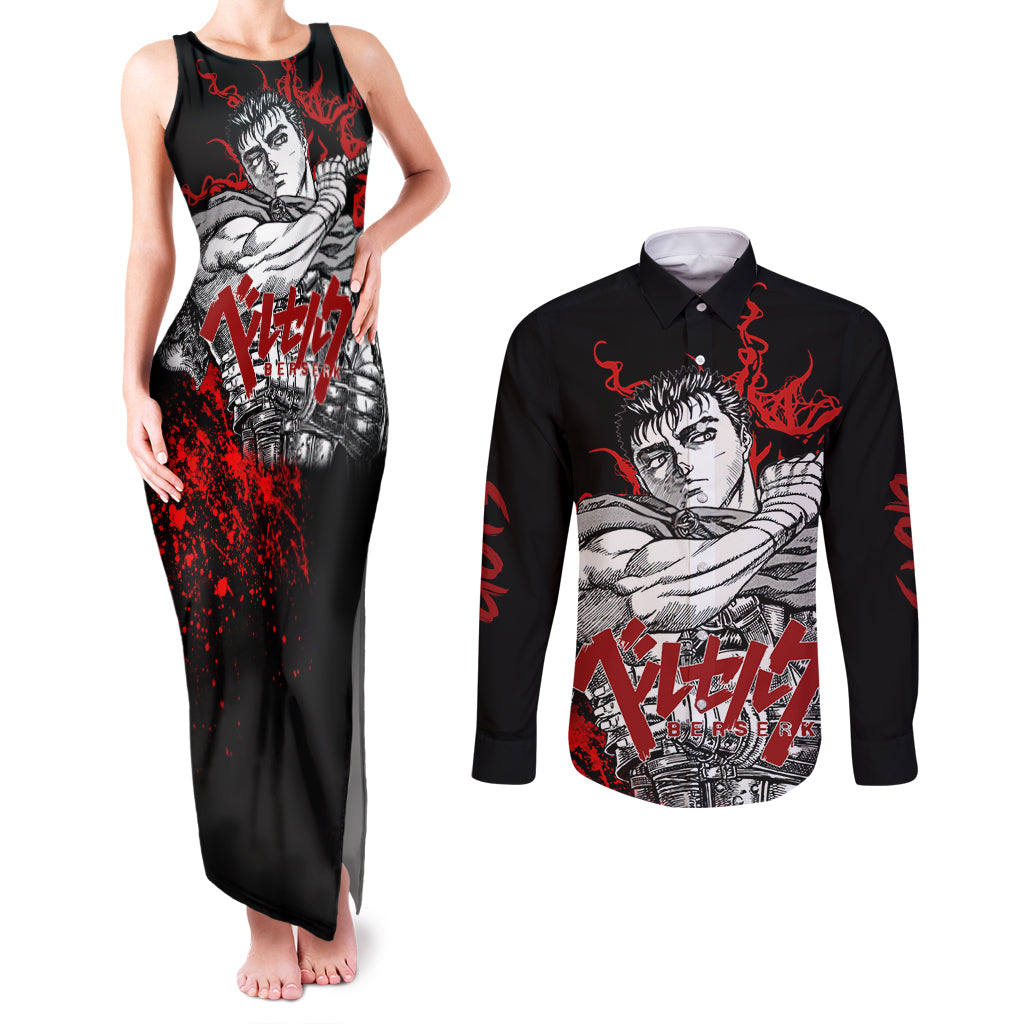 Guts Couples Matching Tank Maxi Dress and Long Sleeve Button Shirt Berserk
