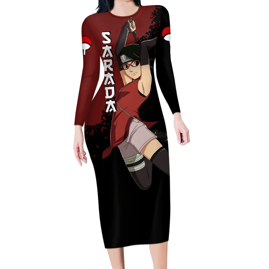 Sarada Uchiha Long Sleeve Bodycon Dress Boruto