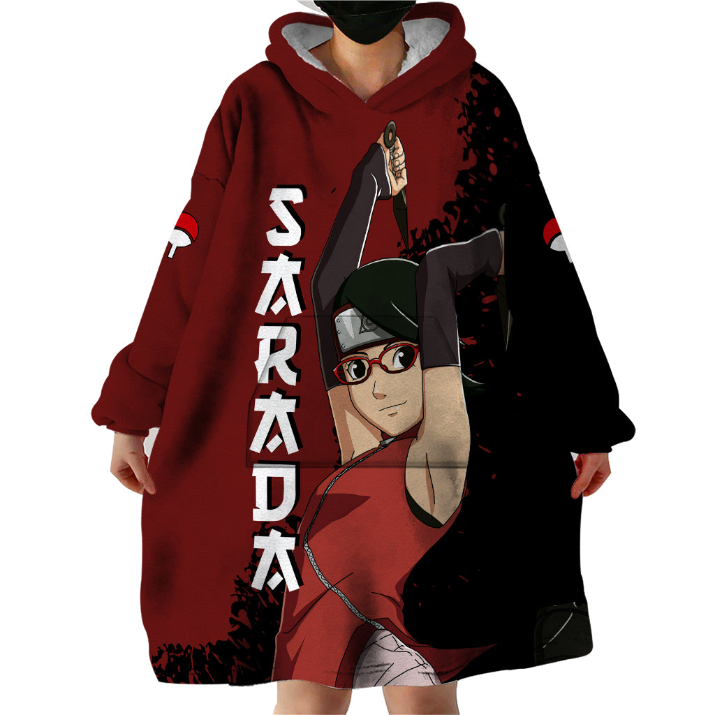 Sarada Uchiha Wearable Blanket Hoodie Boruto