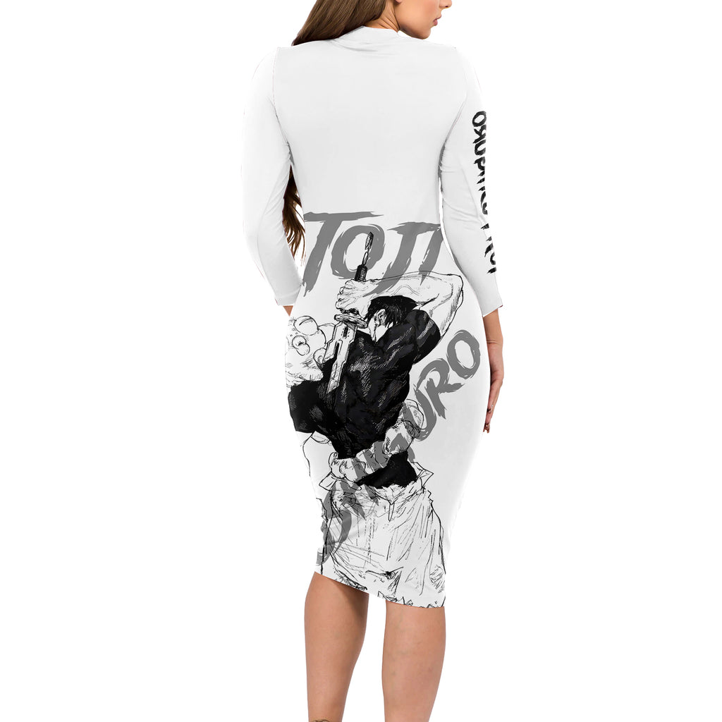 Toji Fushiguro - Jujutsu Kaisen Long Sleeve Bodycon Dress Anime Mix Manga Style