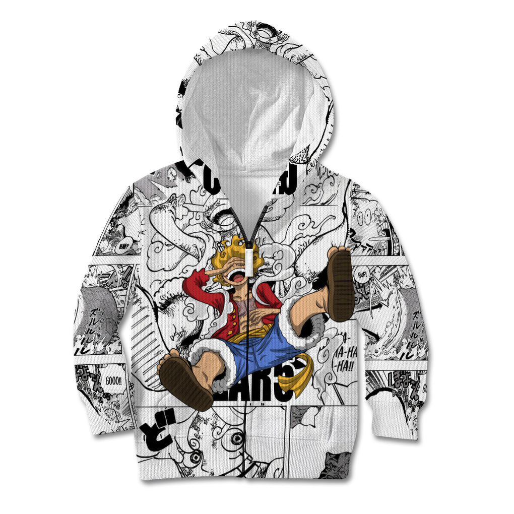 Luffy Gear 5 Awakening - One Piece Kid Hoodie Anime Mix Manga Style