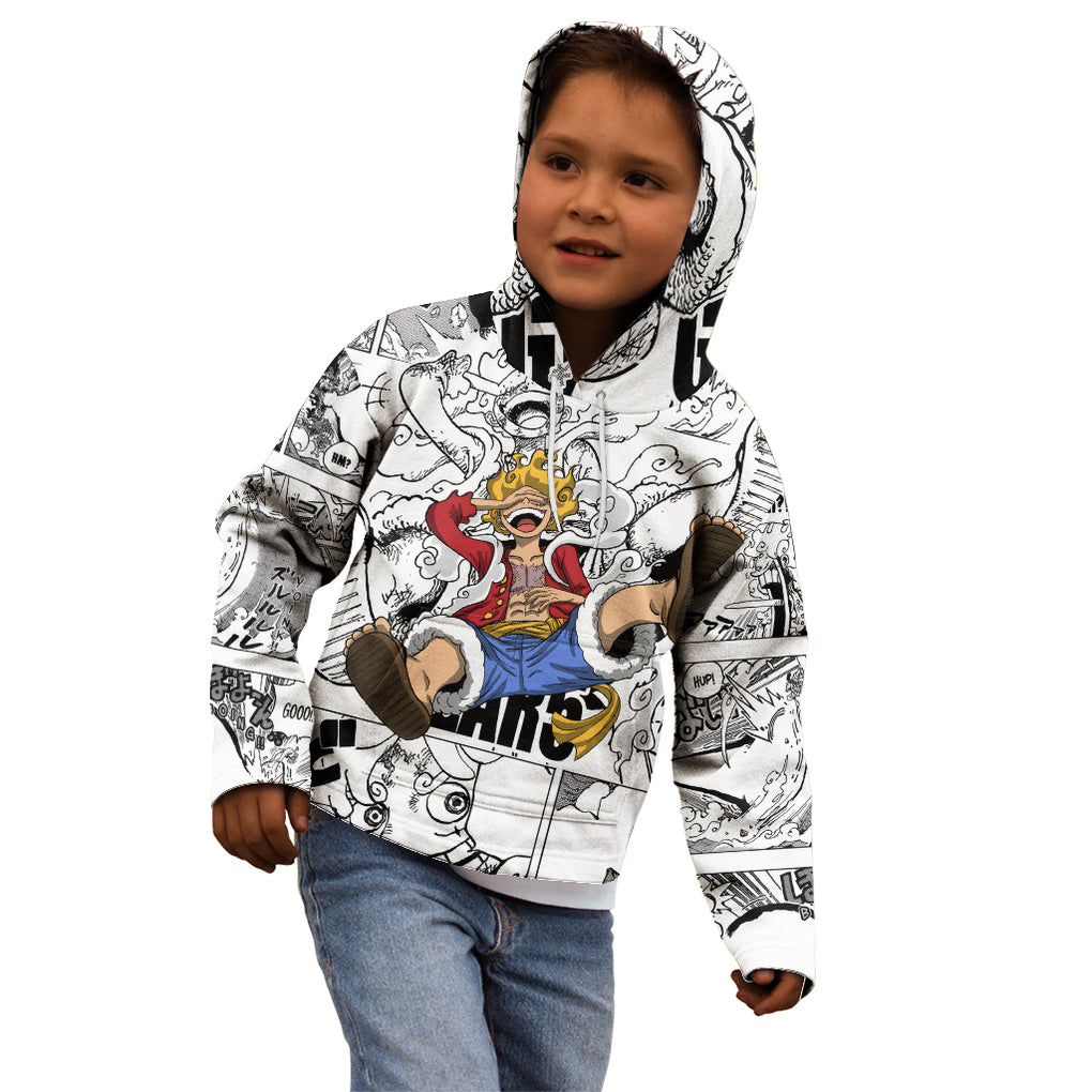 Luffy Gear 5 Awakening - One Piece Kid Hoodie Anime Mix Manga Style