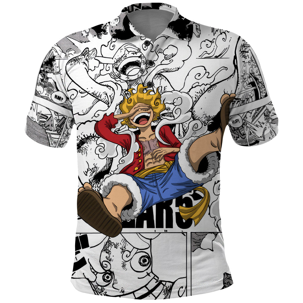 Luffy Gear 5 Awakening - One Piece Polo Shirt Anime Mix Manga Style