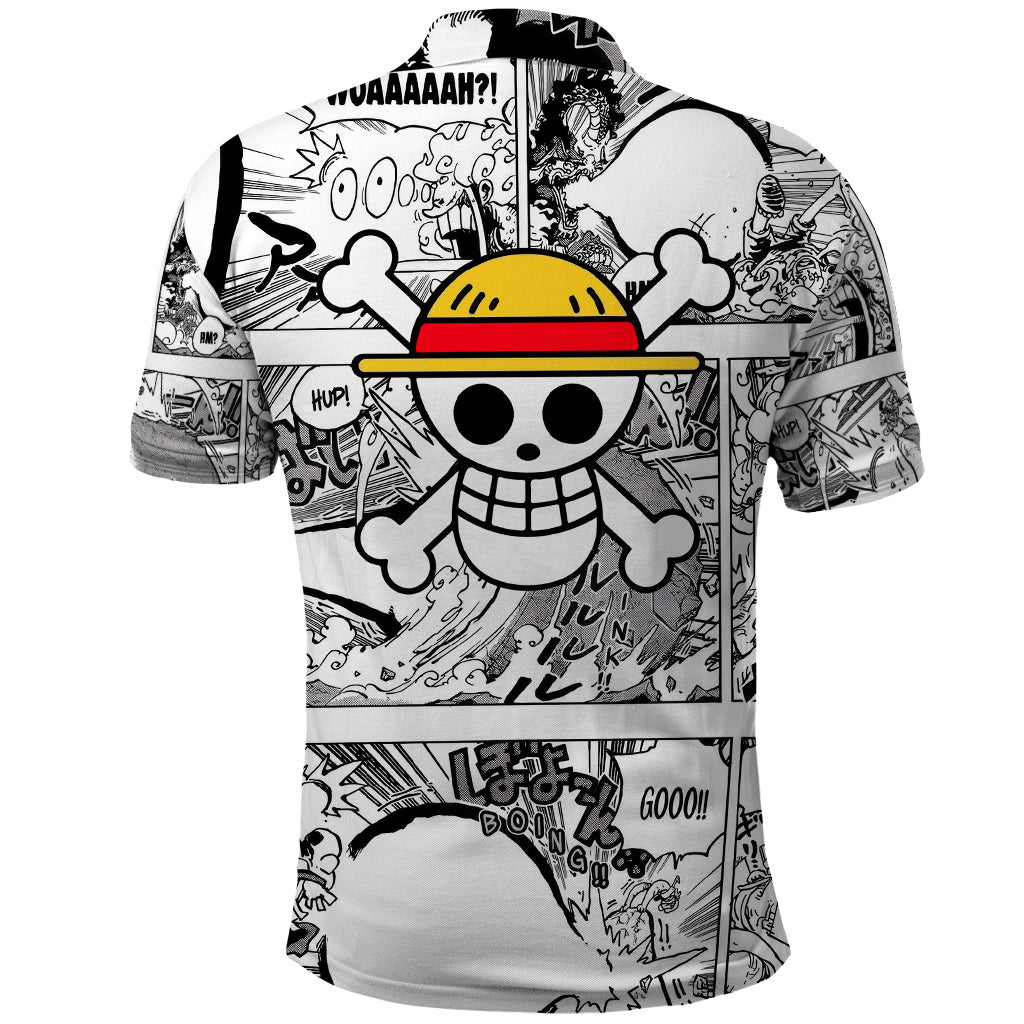 Luffy Gear 5 Awakening - One Piece Polo Shirt Anime Mix Manga Style