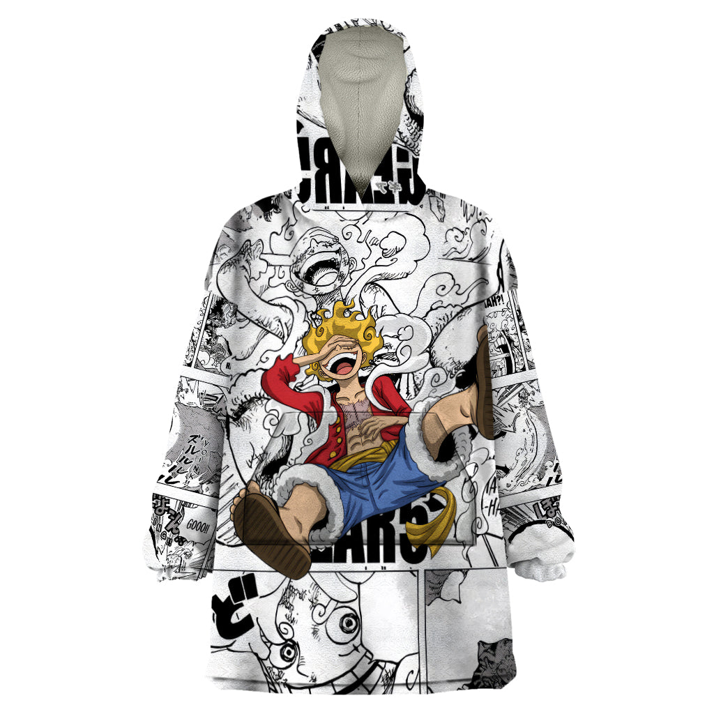 Luffy Gear 5 Awakening - One Piece Wearable Blanket Hoodie Anime Mix Manga Style