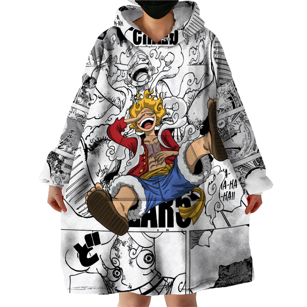 Luffy Gear 5 Awakening - One Piece Wearable Blanket Hoodie Anime Mix Manga Style