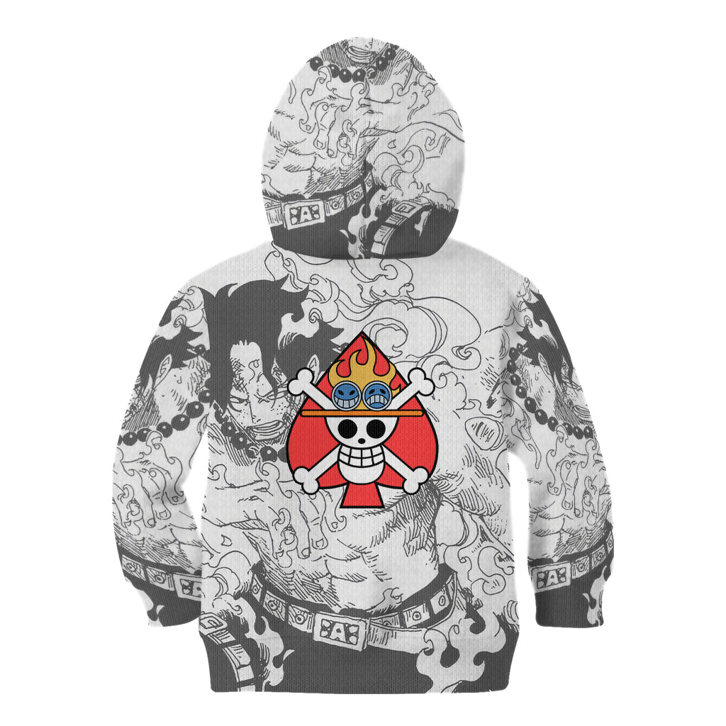Portgas D.Ace - One Piece Kid Hoodie Anime Mix Manga Style