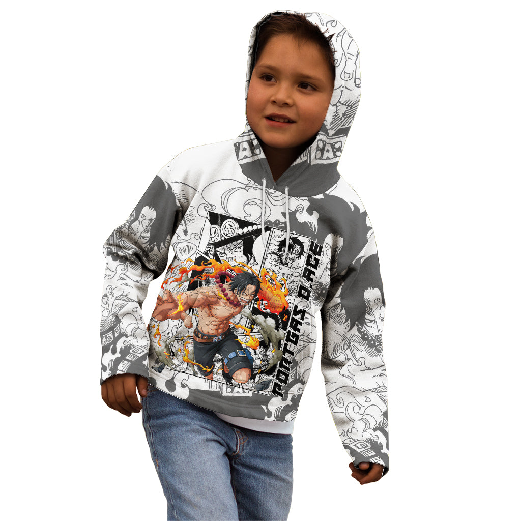Portgas D.Ace - One Piece Kid Hoodie Anime Mix Manga Style