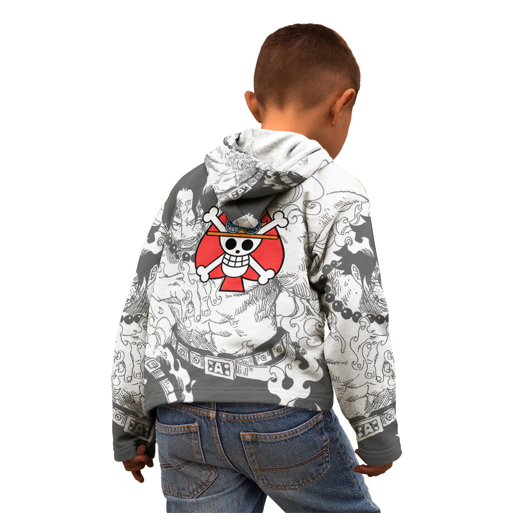 Portgas D.Ace - One Piece Kid Hoodie Anime Mix Manga Style