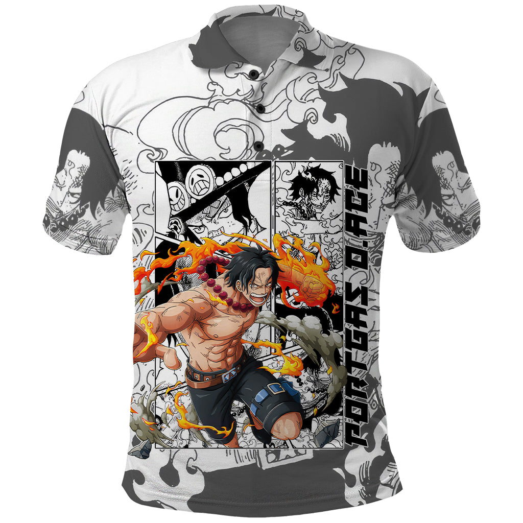 Portgas D.Ace - One Piece Polo Shirt Anime Mix Manga Style