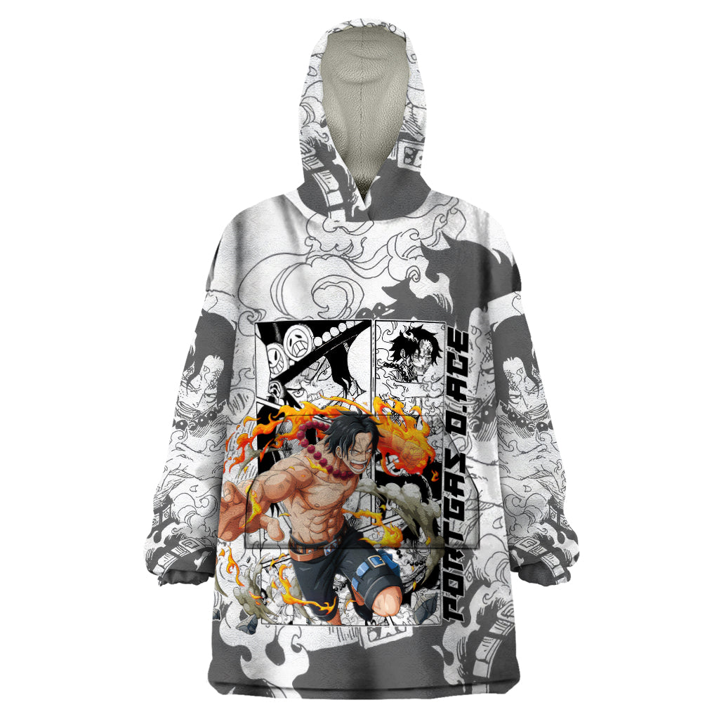 Portgas D.Ace - One Piece Wearable Blanket Hoodie Anime Mix Manga Style
