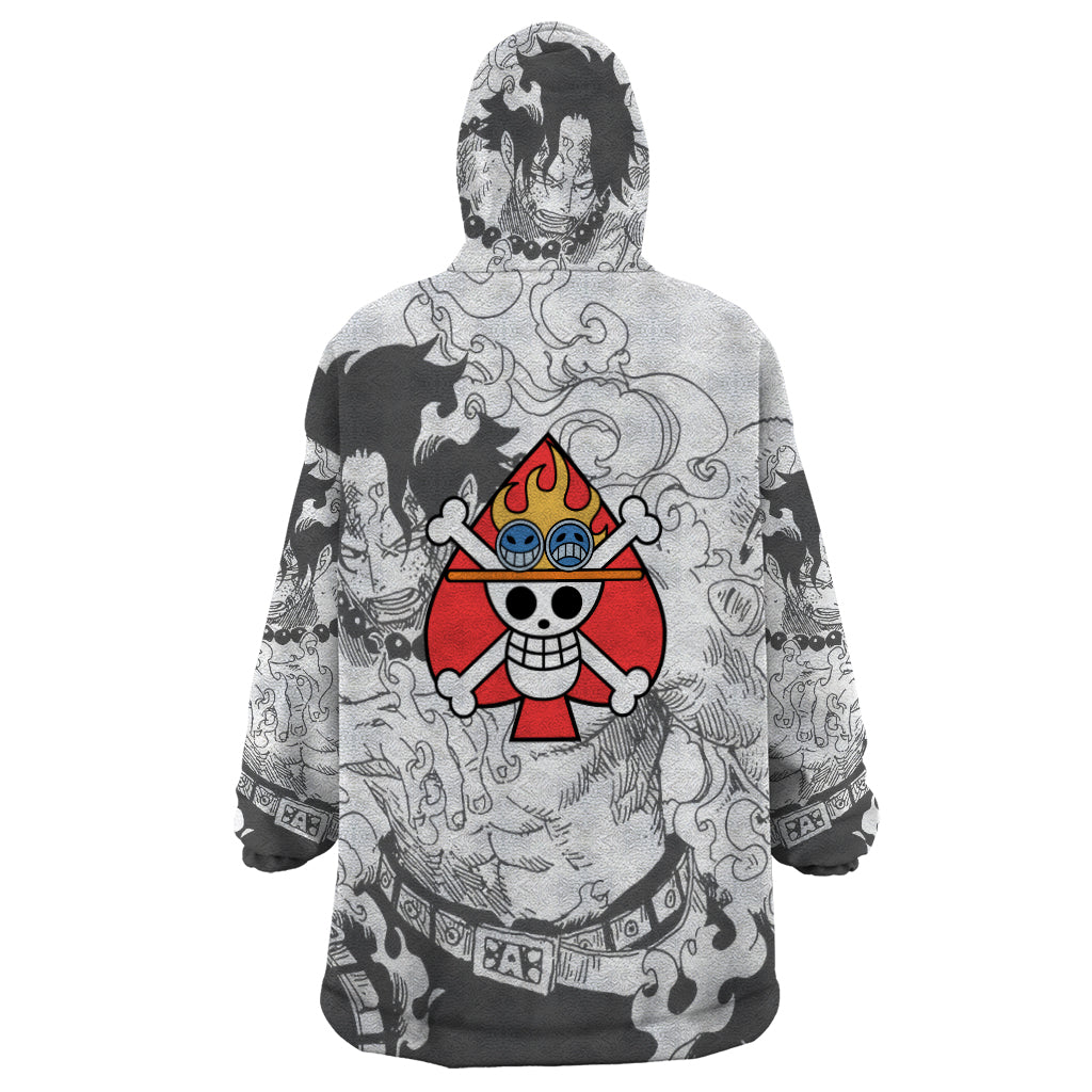 Portgas D.Ace - One Piece Wearable Blanket Hoodie Anime Mix Manga Style