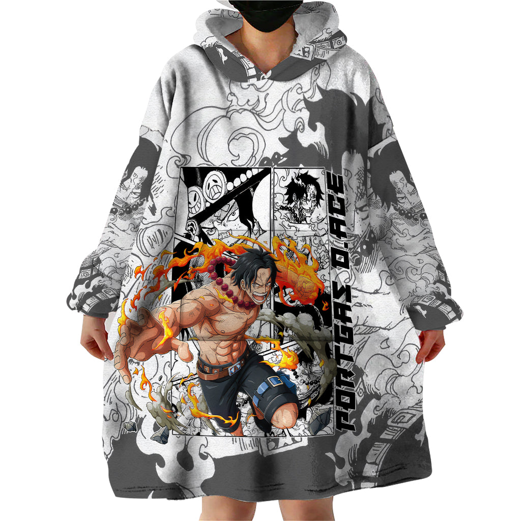 Portgas D.Ace - One Piece Wearable Blanket Hoodie Anime Mix Manga Style