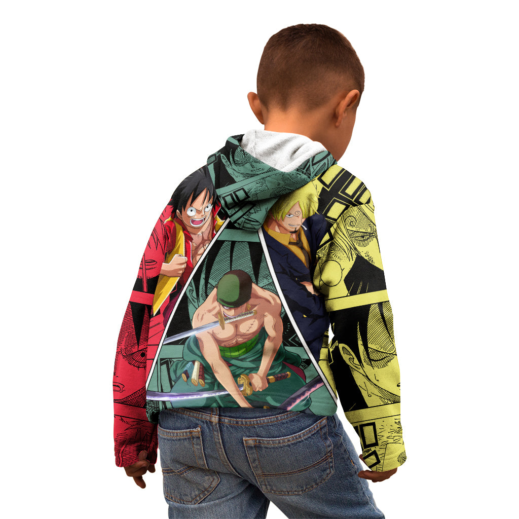 Luffy X Sanji X Zoro - One Piece Kid Hoodie Anime Style