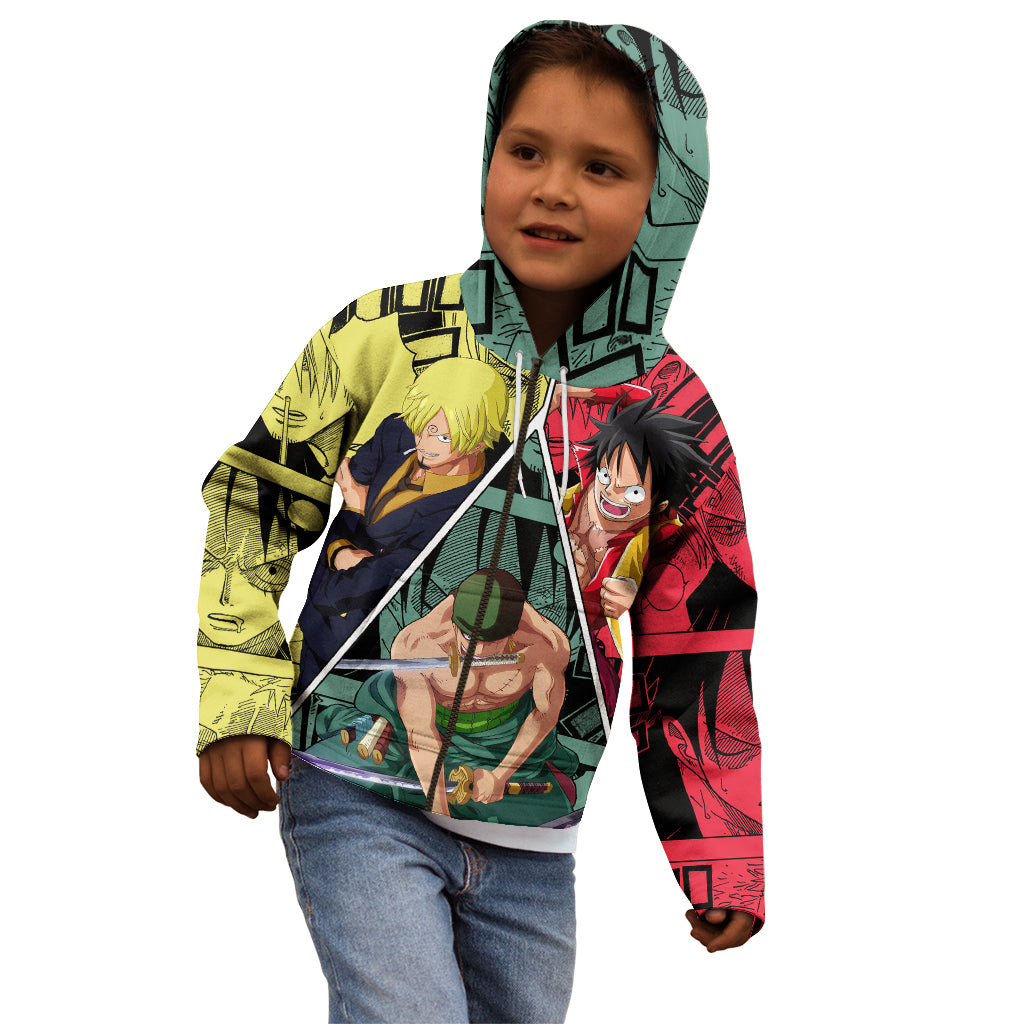 Luffy X Sanji X Zoro - One Piece Kid Hoodie Anime Style