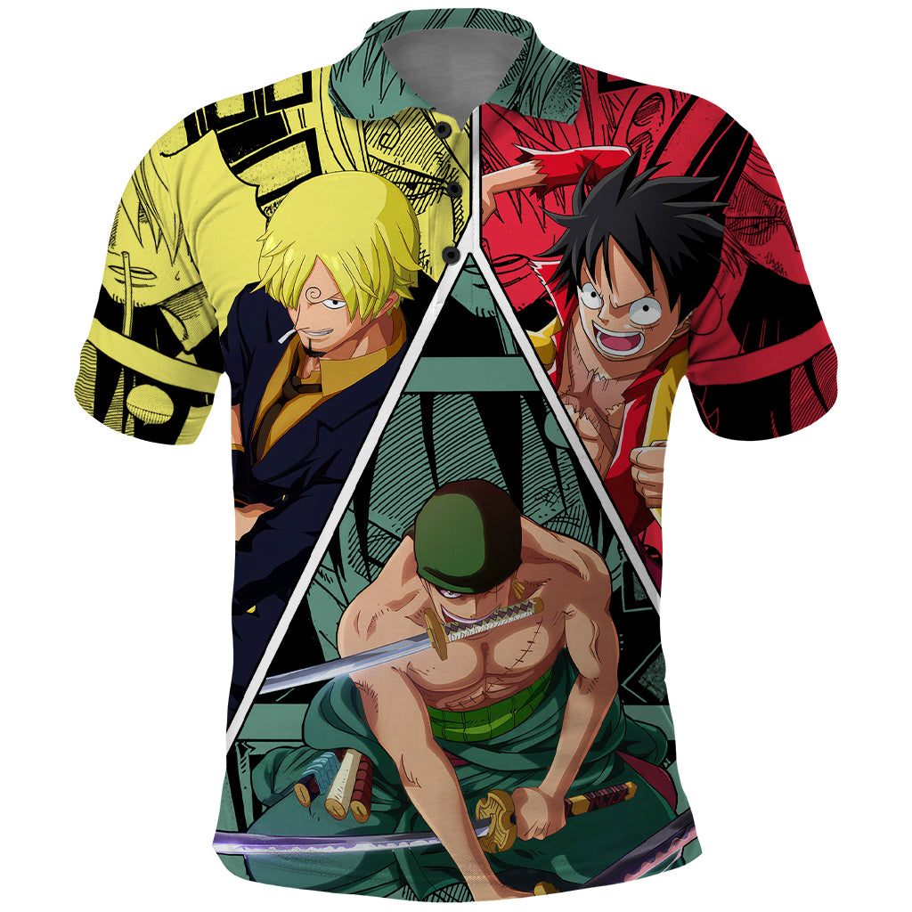 Luffy X Sanji X Zoro - One Piece Polo Shirt Anime Style