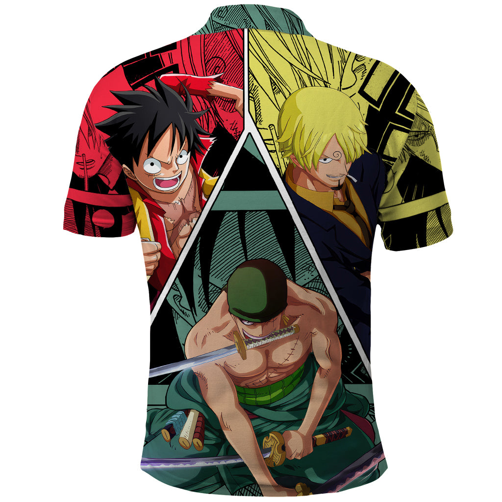 Luffy X Sanji X Zoro - One Piece Polo Shirt Anime Style