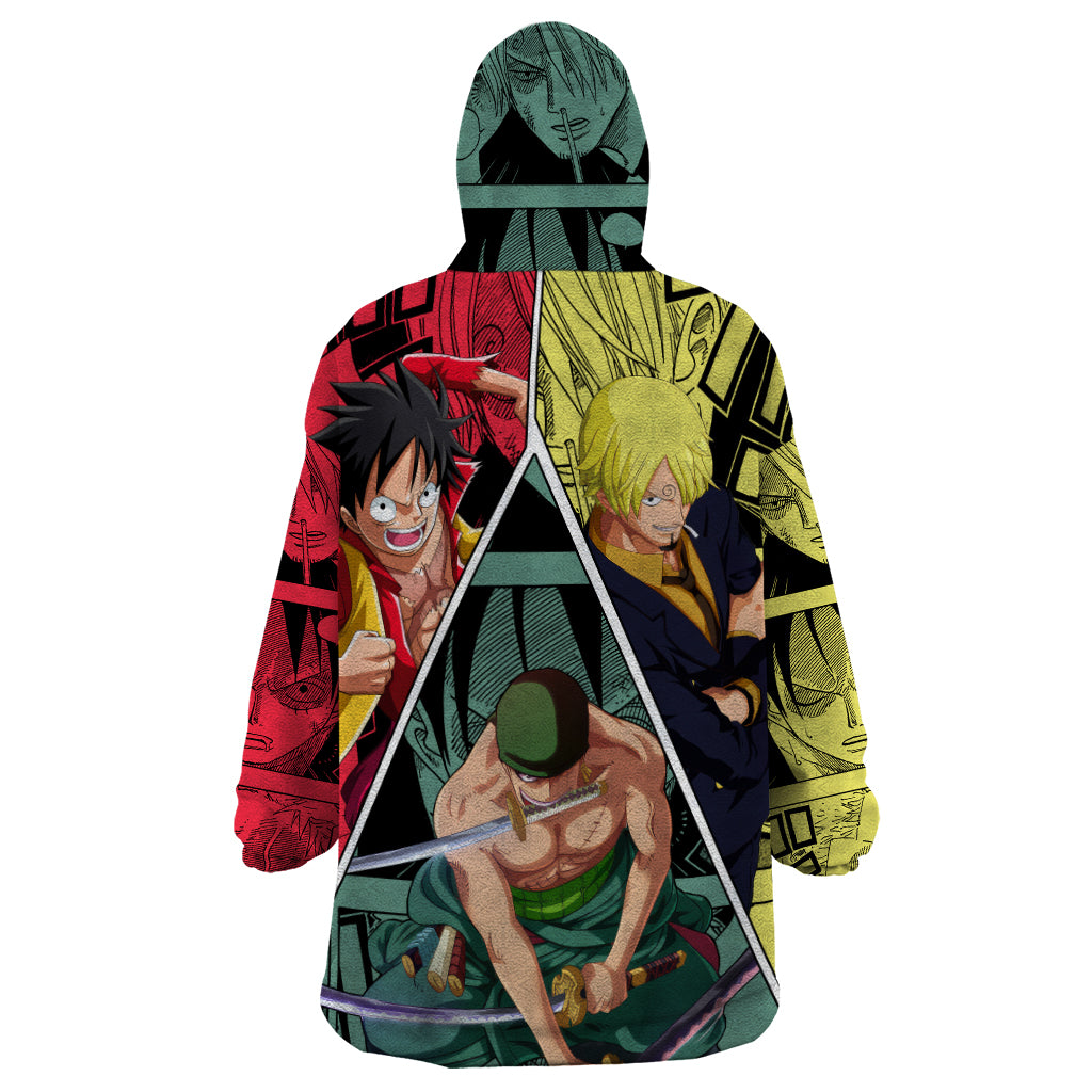 Luffy X Sanji X Zoro - One Piece Wearable Blanket Hoodie Anime Style