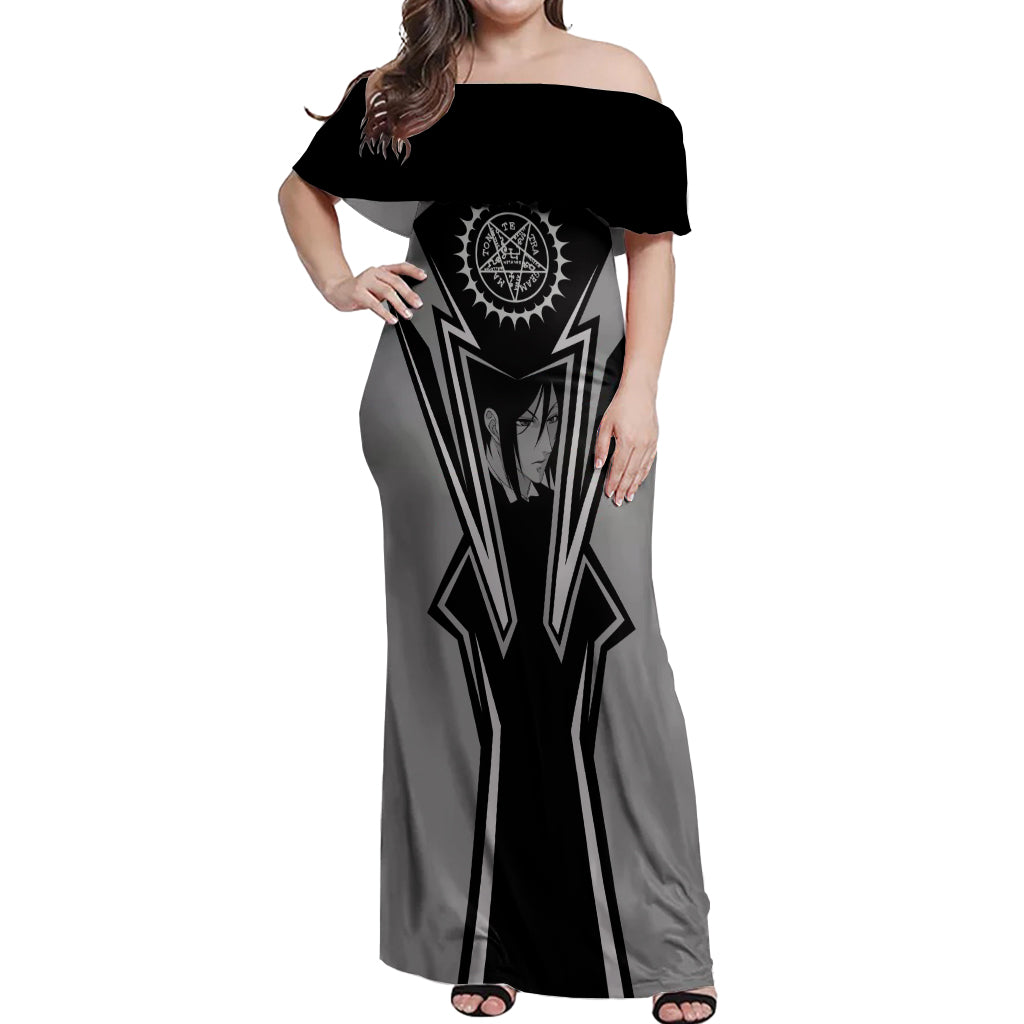 Black Butler Kuroshitsuji Off Shoulder Maxi Dress Anime Style