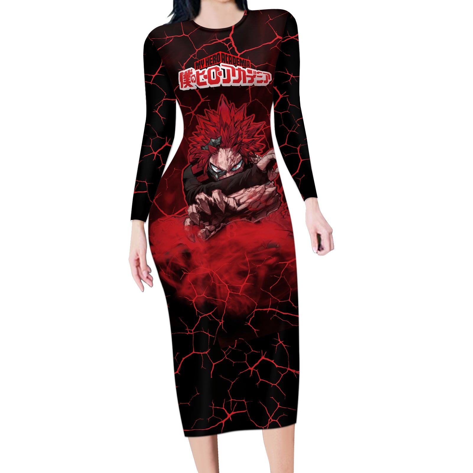 Eijiro Kirishima - My Hero Academia Long Sleeve Bodycon Dress Anime Style