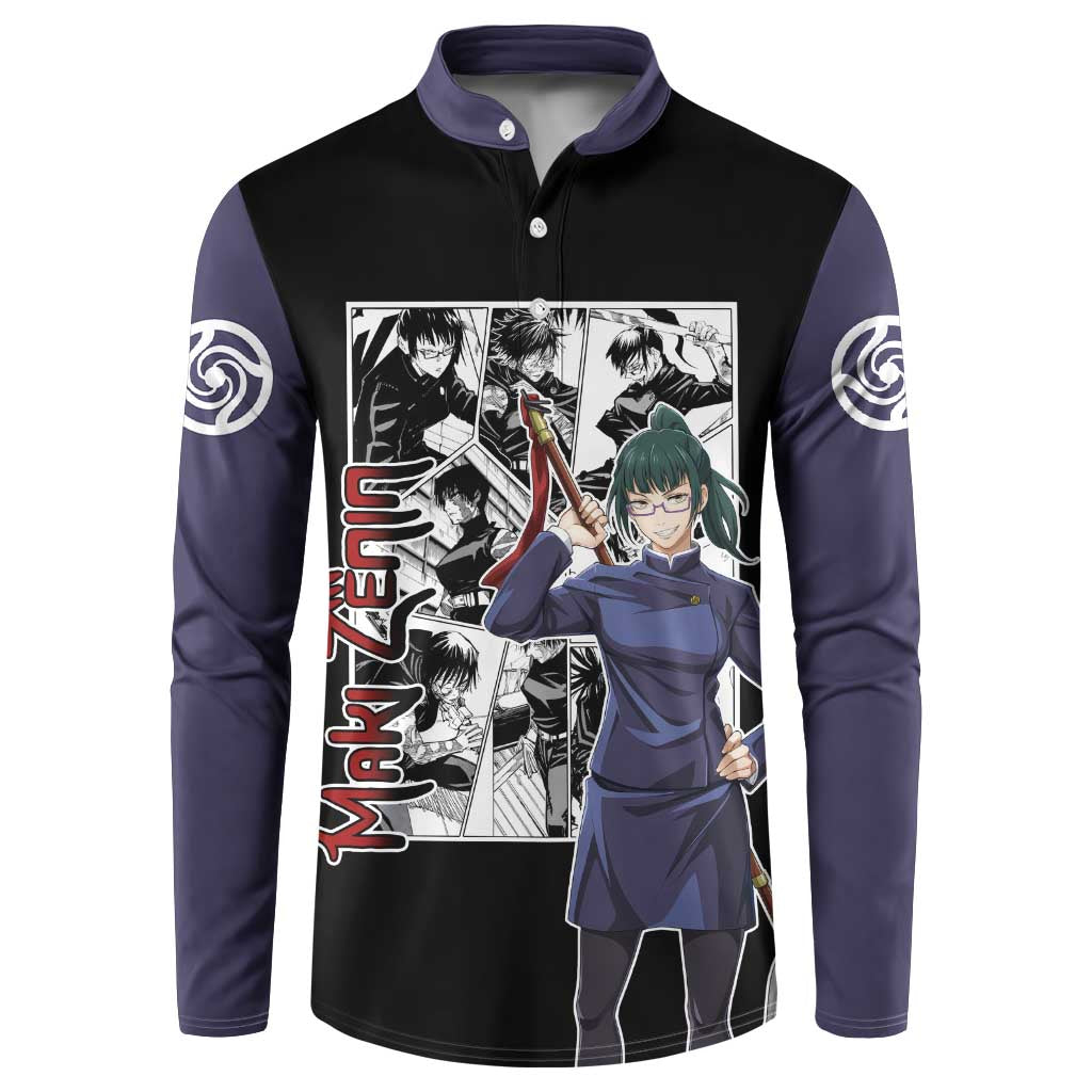 Maki Zenin - Jujusu Kaisen Button Sweatshirt Anime Mix Manga Style