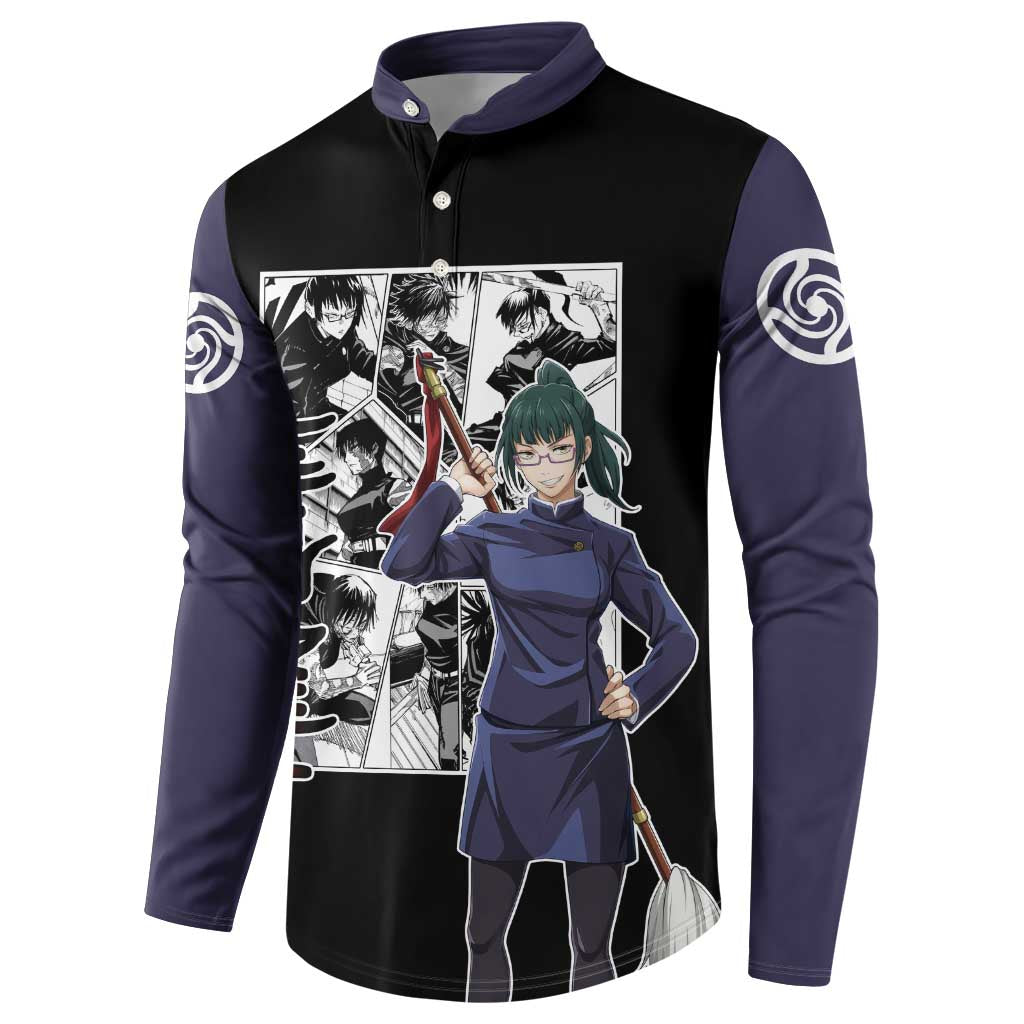 Maki Zenin - Jujusu Kaisen Button Sweatshirt Anime Mix Manga Style