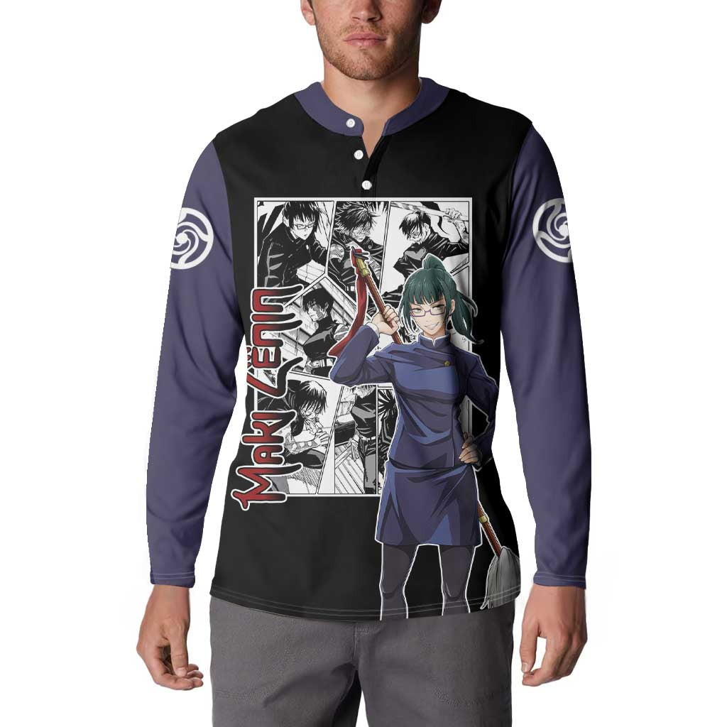 Maki Zenin - Jujusu Kaisen Button Sweatshirt Anime Mix Manga Style